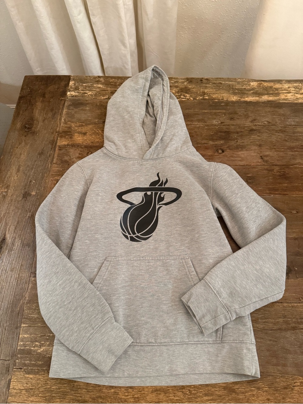 NBA Youth Gray Hoodie with Black Miami Heat Logo